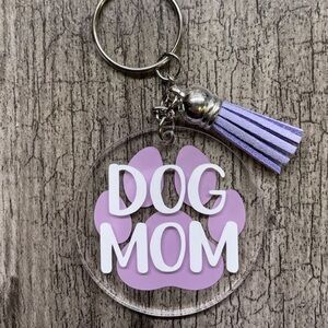 Dog Mom Resin Keychain – Handmade